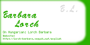 barbara lorch business card